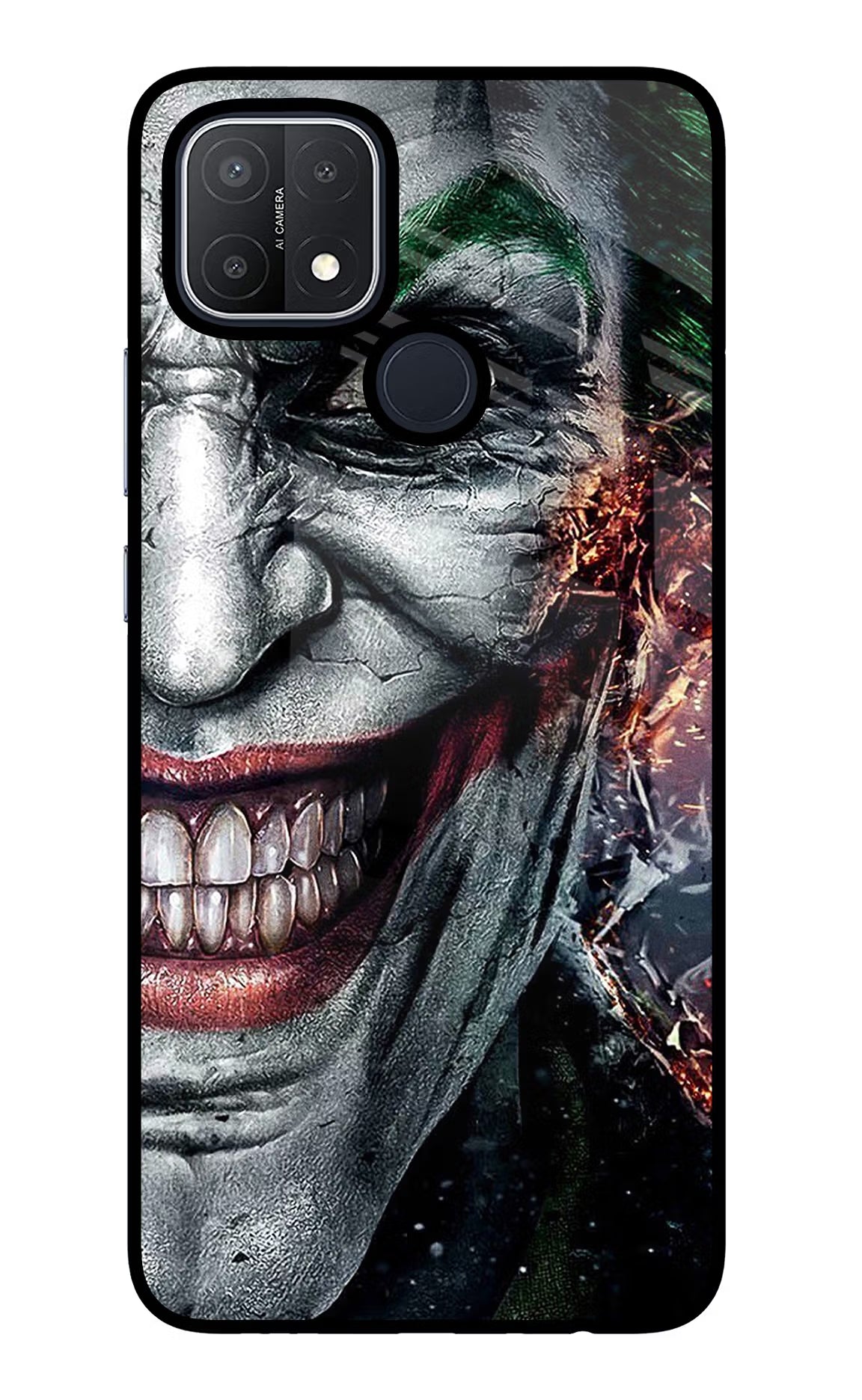 Joker Cam Oppo A15/A15s Glass Case Back Cover by Casekaro