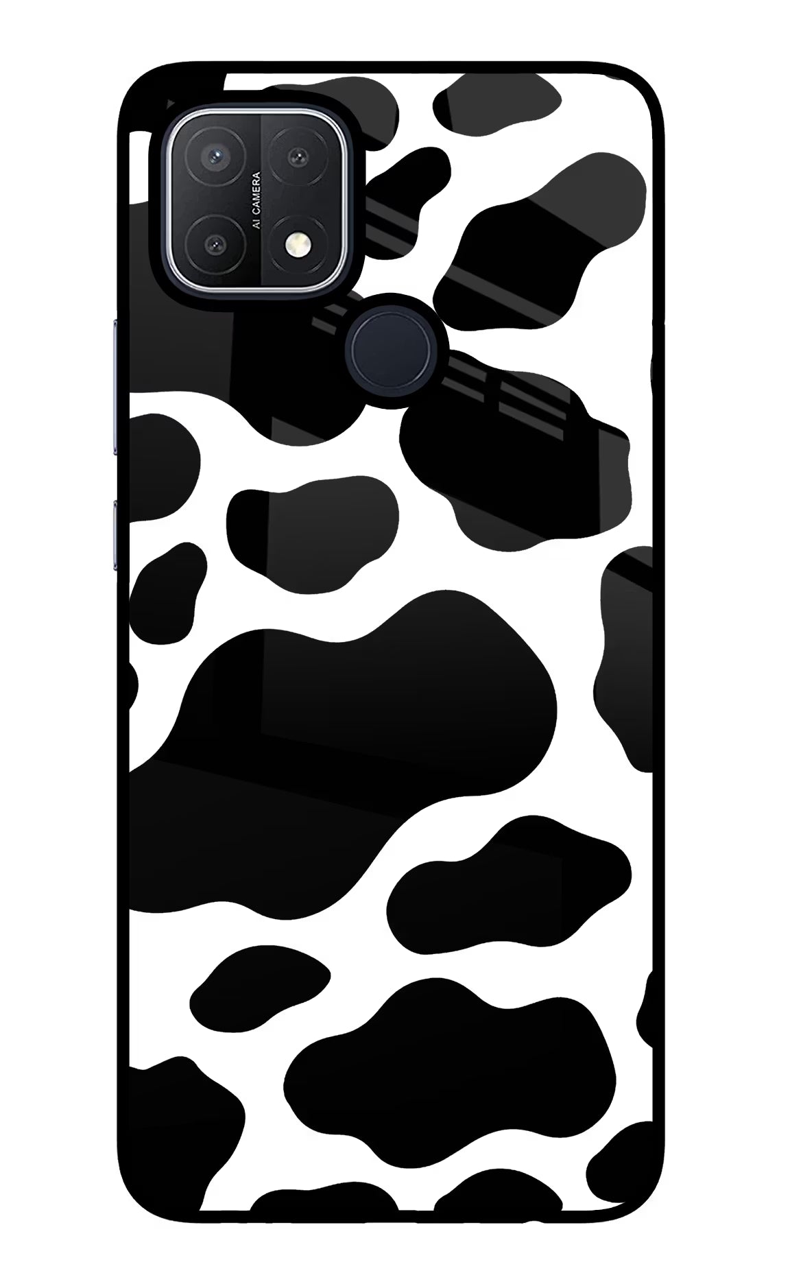 Cow Spots Oppo A15/A15s Glass Case Back Cover by Casekaro