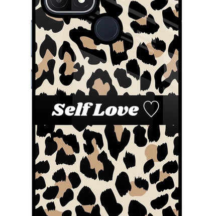 Leopard Print Self Love Oppo A15/A15s Glass Case