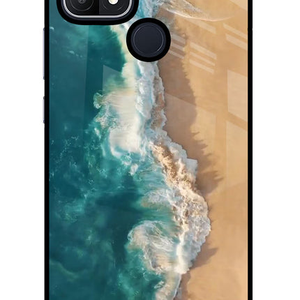 Ocean Beach Oppo A15/A15s Glass Case Back Cover by Casekaro