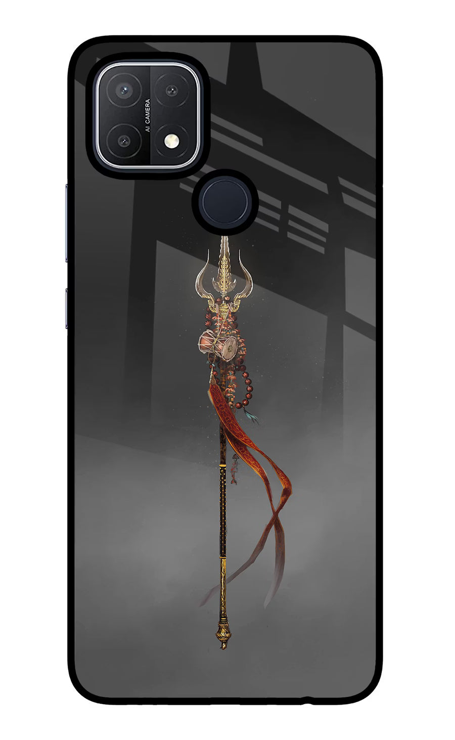 Shiv Trishul Oppo A15/A15s Back Cover, Glass case
