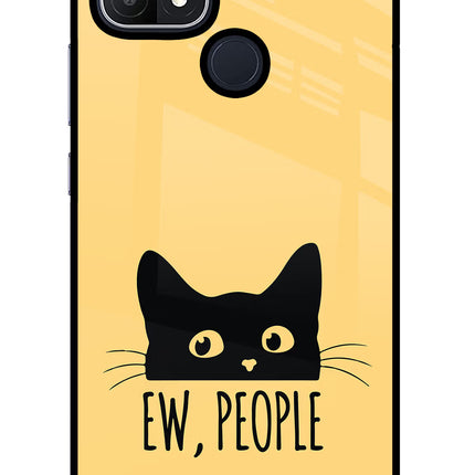 Ew People Catitude Oppo A15/A15s Glass Case Back Cover by Casekaro