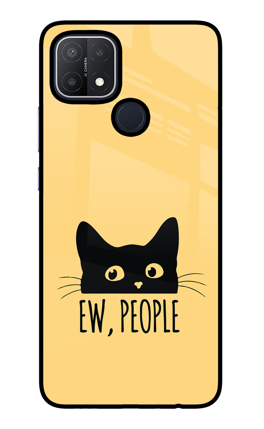Ew People Catitude Oppo A15/A15s Back Cover, Glass case