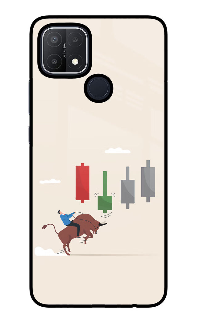 Bull Trading Momentum Oppo A15/A15s Glass Case Back Cover by Casekaro