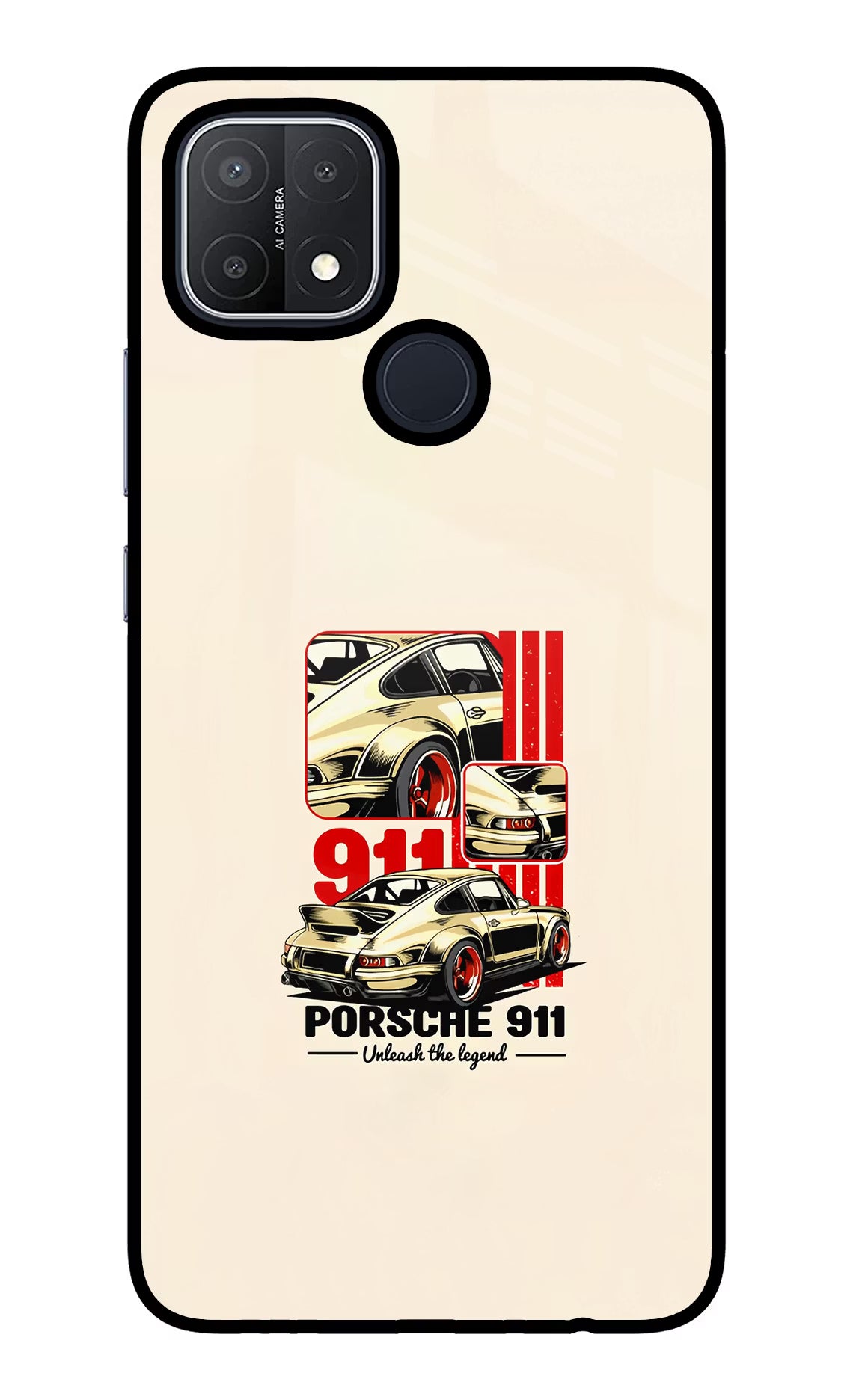 Classic Porsche 911 Oppo A15/A15s Glass Case Back Cover by Casekaro