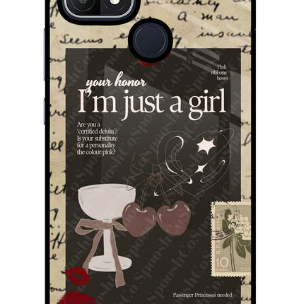I am just a girl Oppo A15/A15s Glass Case