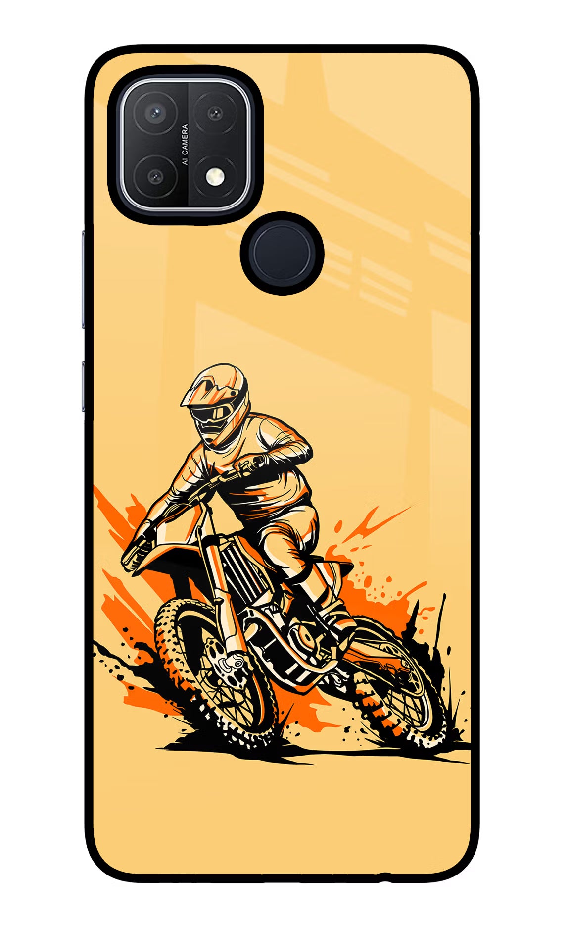 Off-Road Fury Oppo A15/A15s Glass Case Back Cover by Casekaro