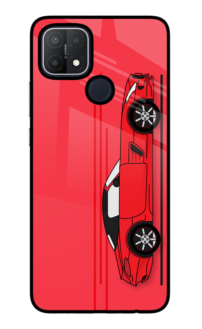 Red Velocity Oppo A15/A15s Glass Case Back Cover by Casekaro