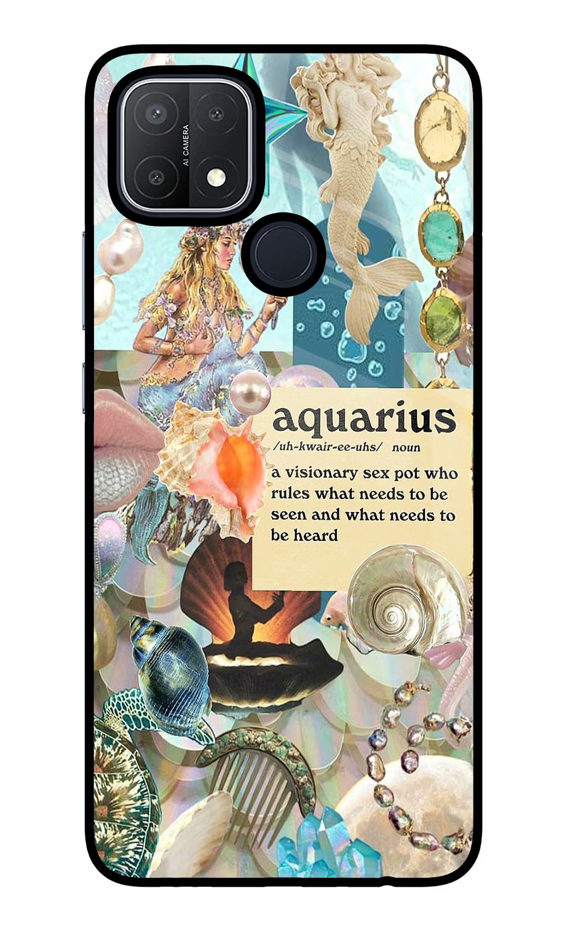 Aquarius Zodiac Oppo A15/A15s Glass Case