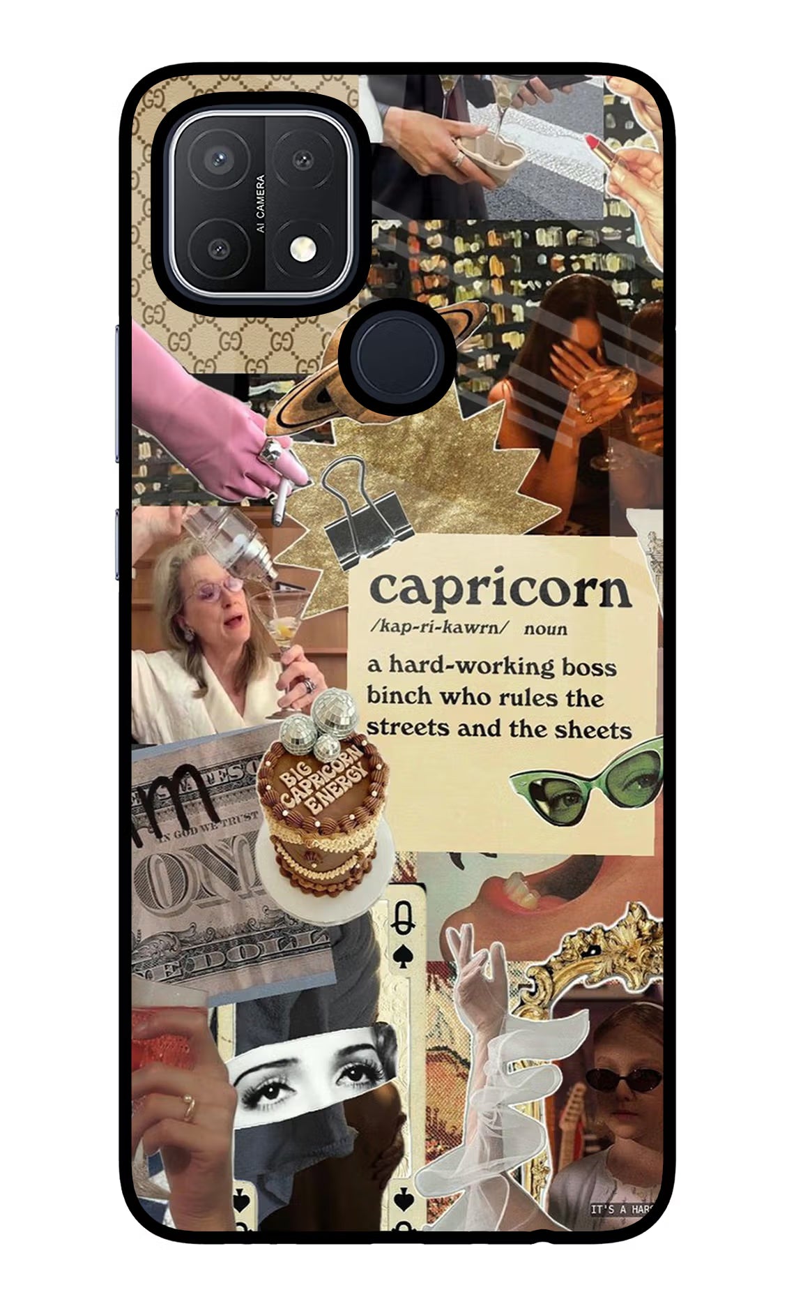 Capricorn Zodiac Oppo A15/A15s Glass Case