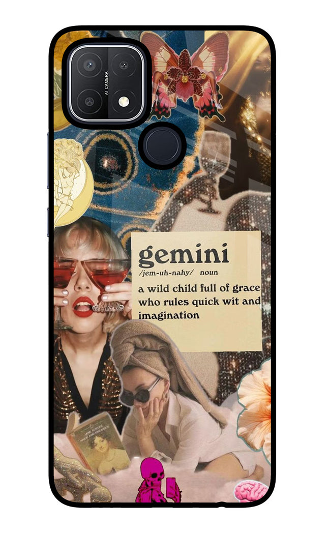 Gemini Zodiac Oppo A15/A15s Glass Case Back Cover by Casekaro
