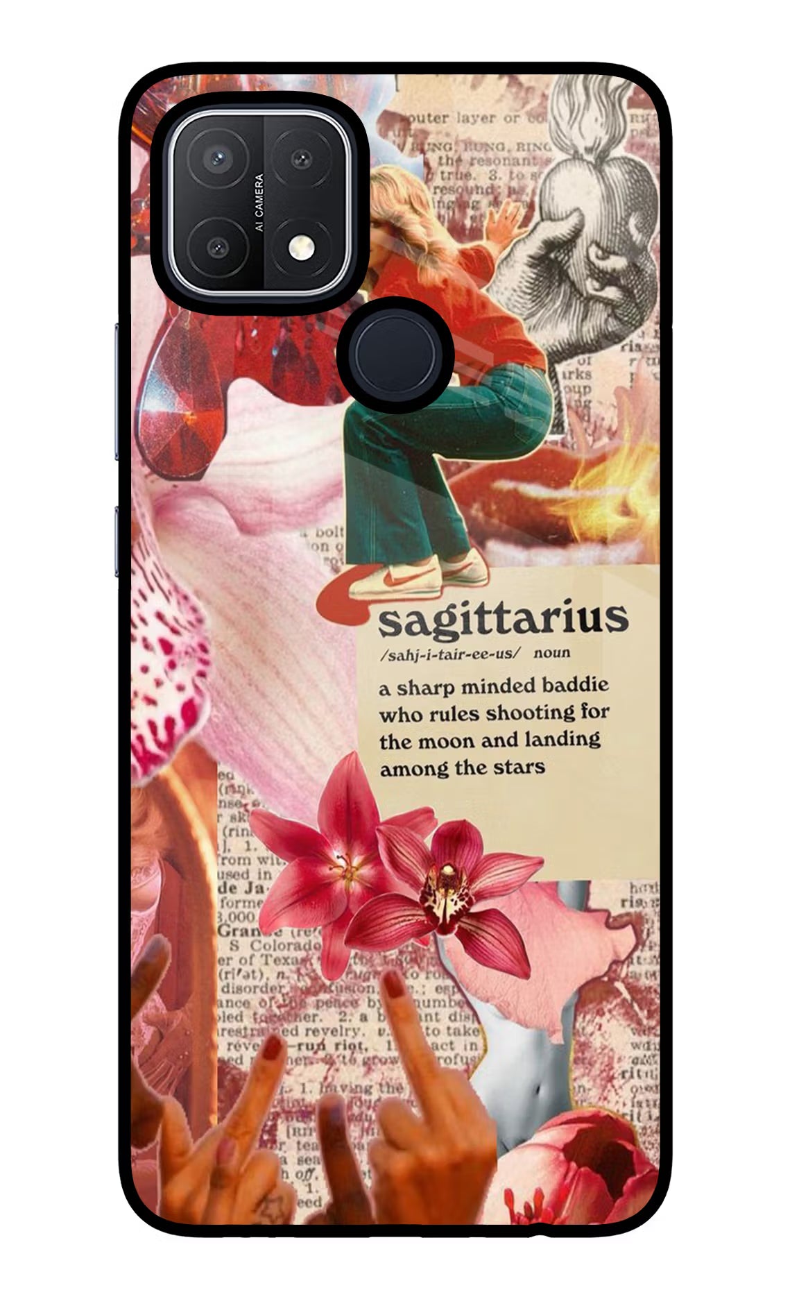 Sagittarius Zodiac Oppo A15/A15s Glass Case Back Cover by Casekaro