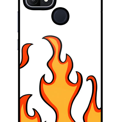 Fired Up – White Oppo A15/A15s Glass Case