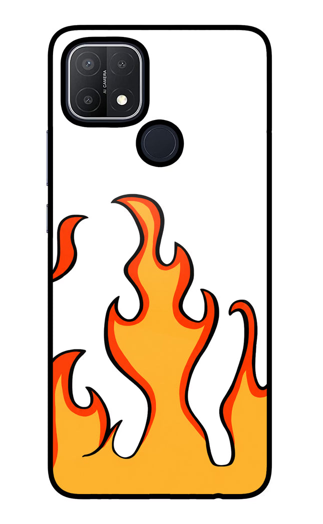 Fired Up – White Oppo A15/A15s Glass Case