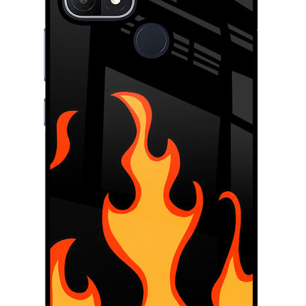 Fired Up – Black Oppo A15/A15s Glass Case Back Cover by Casekaro