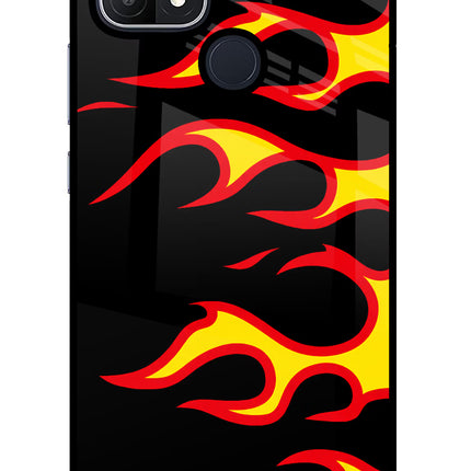 Side Sweep Flames Oppo A15/A15s Glass Case