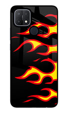 Side Sweep Flames Oppo A15/A15s Glass Case