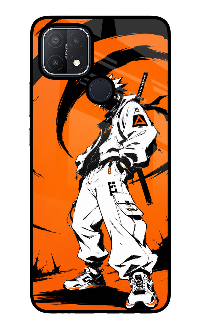 Street Samurai  Oppo A15/A15s Glass Case Back Cover by Casekaro