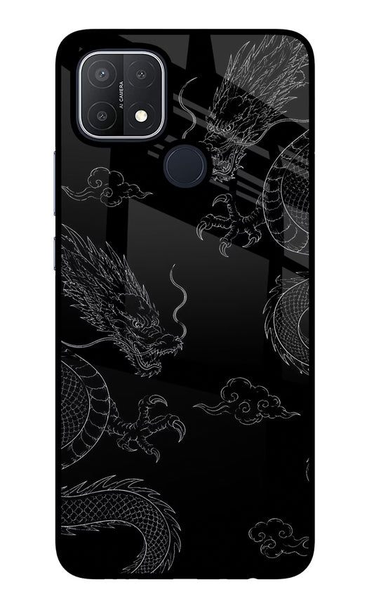 Twin Dragons Oppo A15/A15s Glass Case