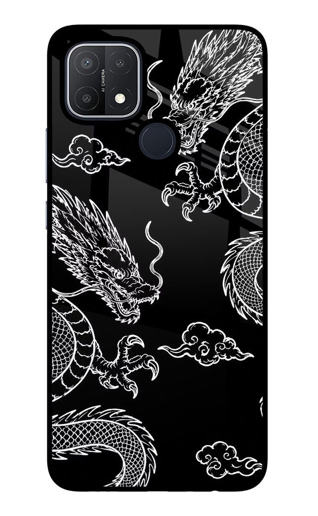 Twin Dragons Oppo A15/A15s Glass Case