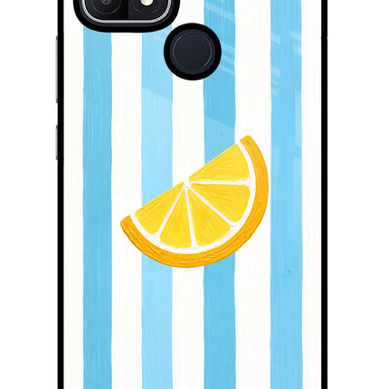 Summer Lemon Oppo A15/A15s Glass Case Back Cover by Casekaro