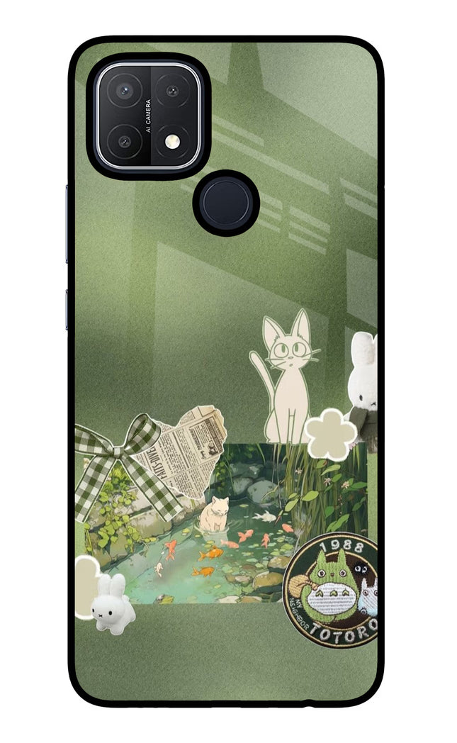 Aesthetic anime Oppo A15/A15s Glass Case Back Cover by Casekaro
