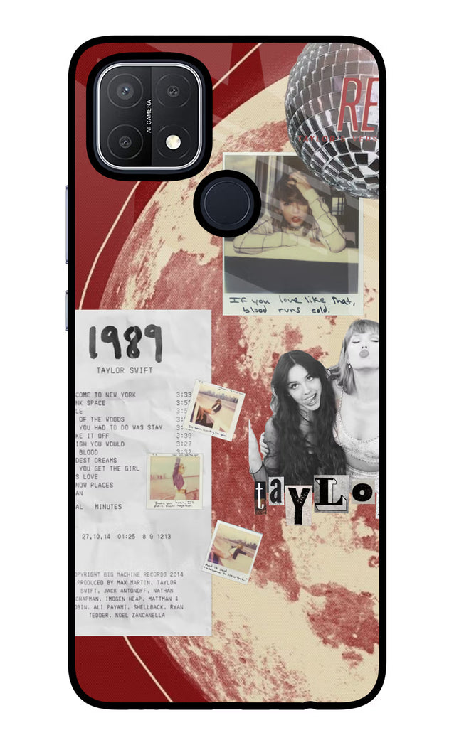 Taylor Swift Oppo A15/A15s Glass Case Back Cover by Casekaro
