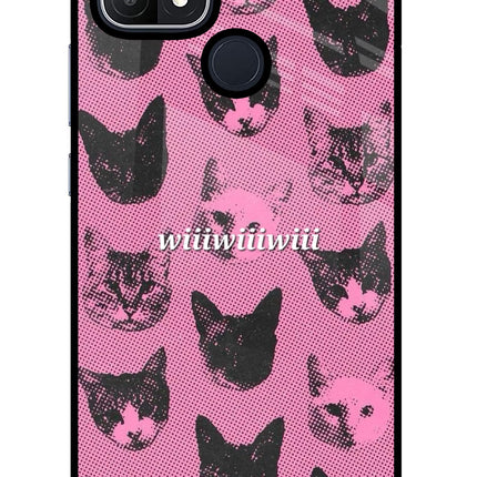 Pink Cats Oppo A15/A15s Glass Case