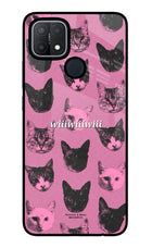 Pink Cats Oppo A15/A15s Glass Case