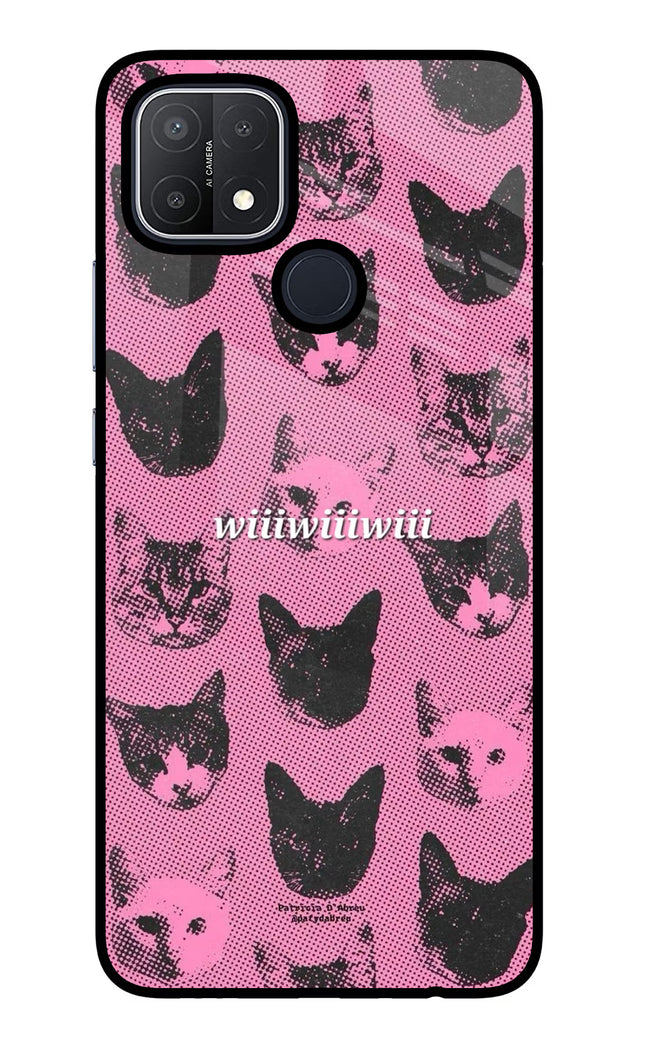 Pink Cats Oppo A15/A15s Glass Case