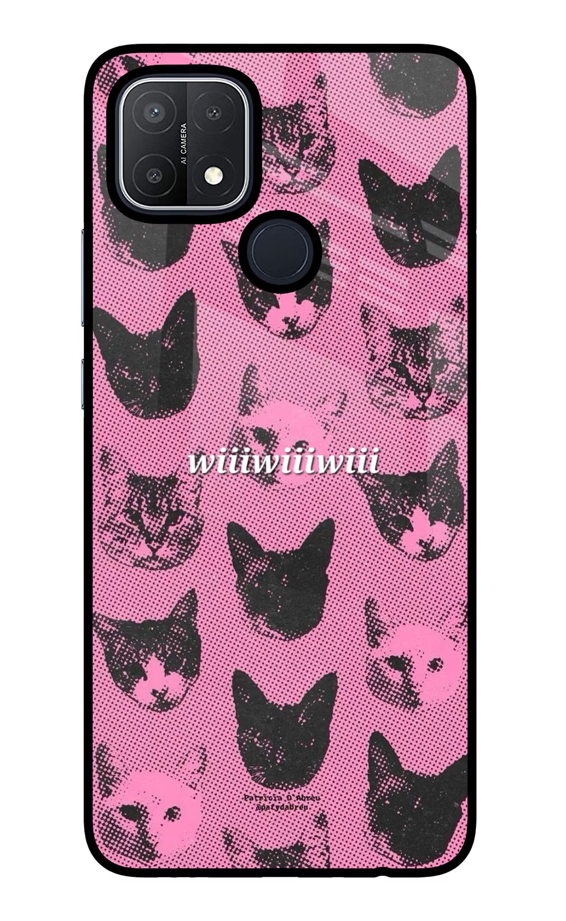 Pink Cats Oppo A15/A15s Glass Case Back Cover by Casekaro
