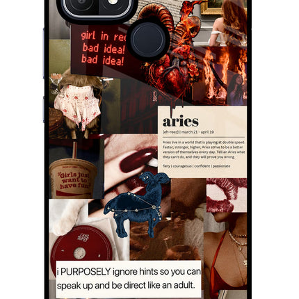 Zodiac Aries Oppo A15/A15s Glass Case