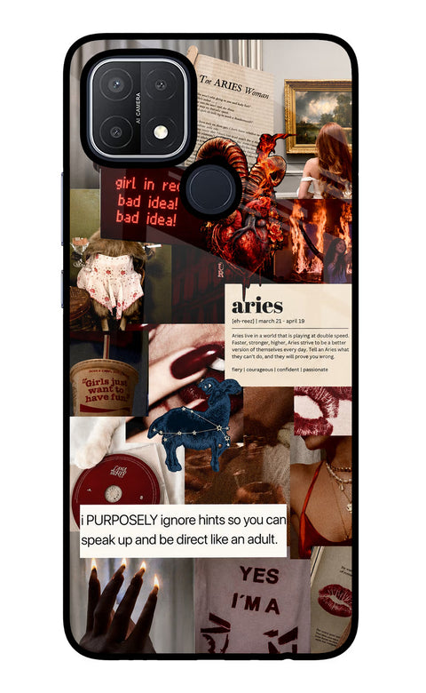 Zodiac Aries Oppo A15/A15s Glass Case