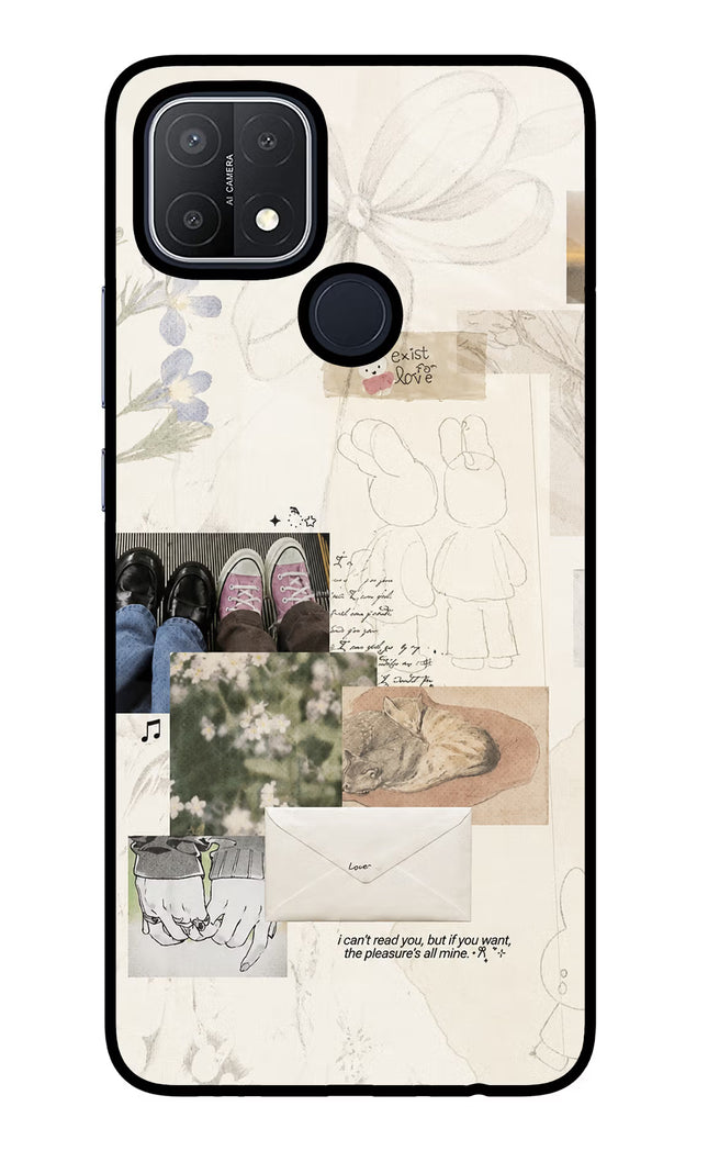 Soft Aesthetic Oppo A15/A15s Glass Case Back Cover by Casekaro