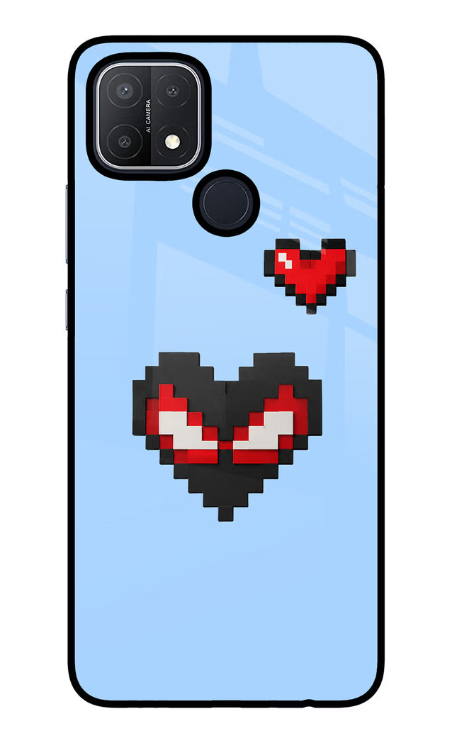 Peter Heart Oppo A15/A15s Glass Case Back Cover by Casekaro
