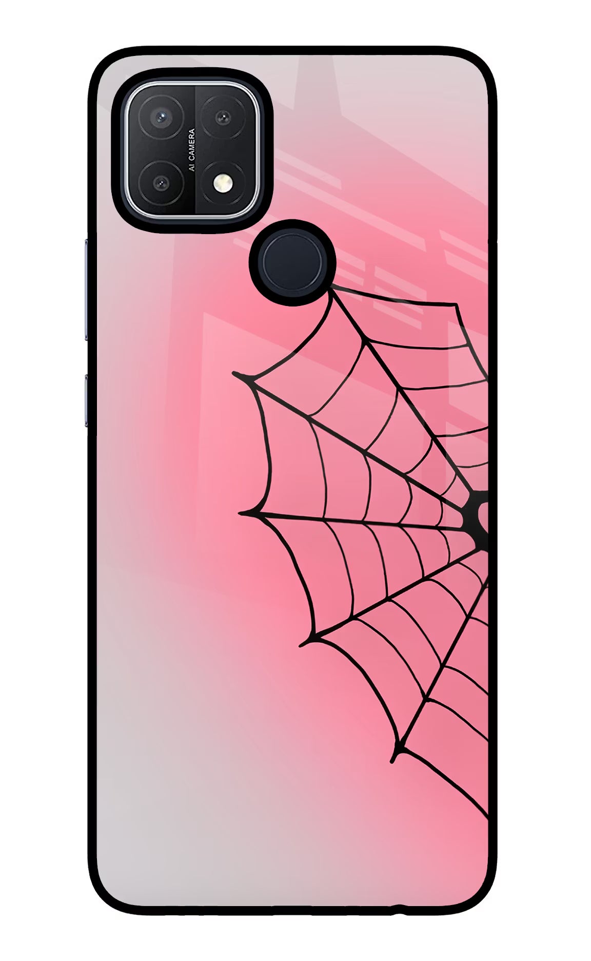 Pink Web Oppo A15/A15s Glass Case