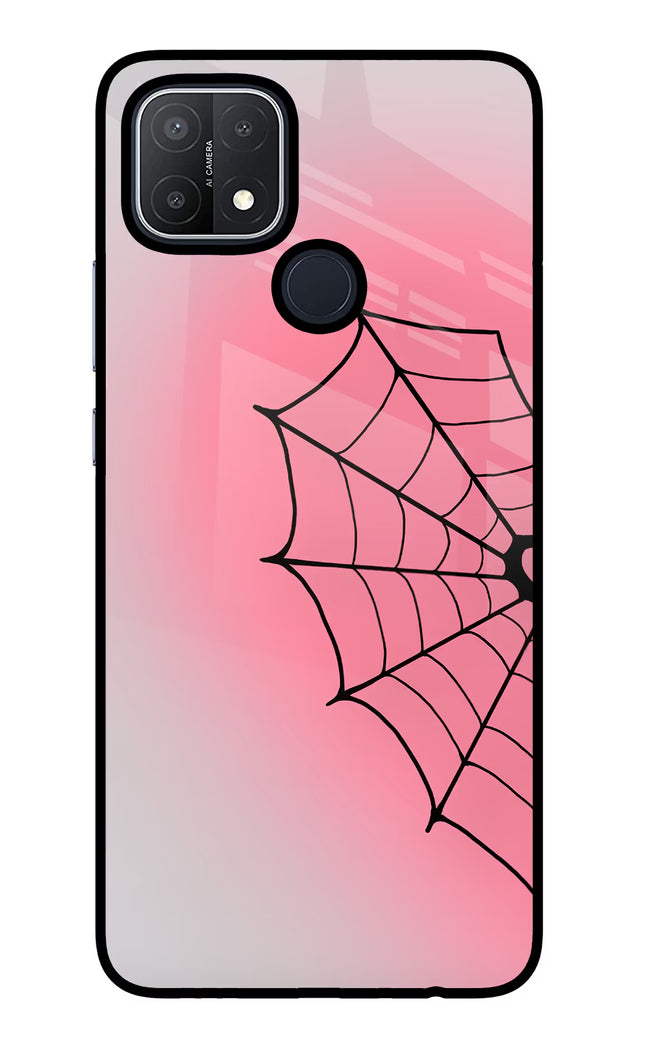 Pink Web Oppo A15/A15s Glass Case