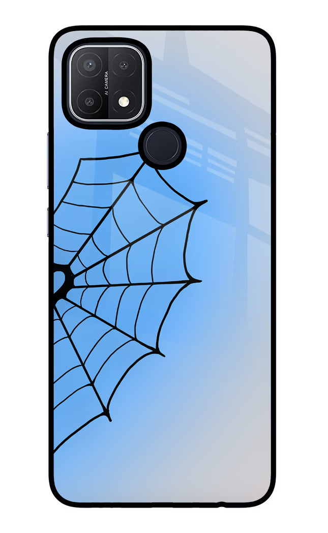 Blue Web Oppo A15/A15s Glass Case Back Cover by Casekaro