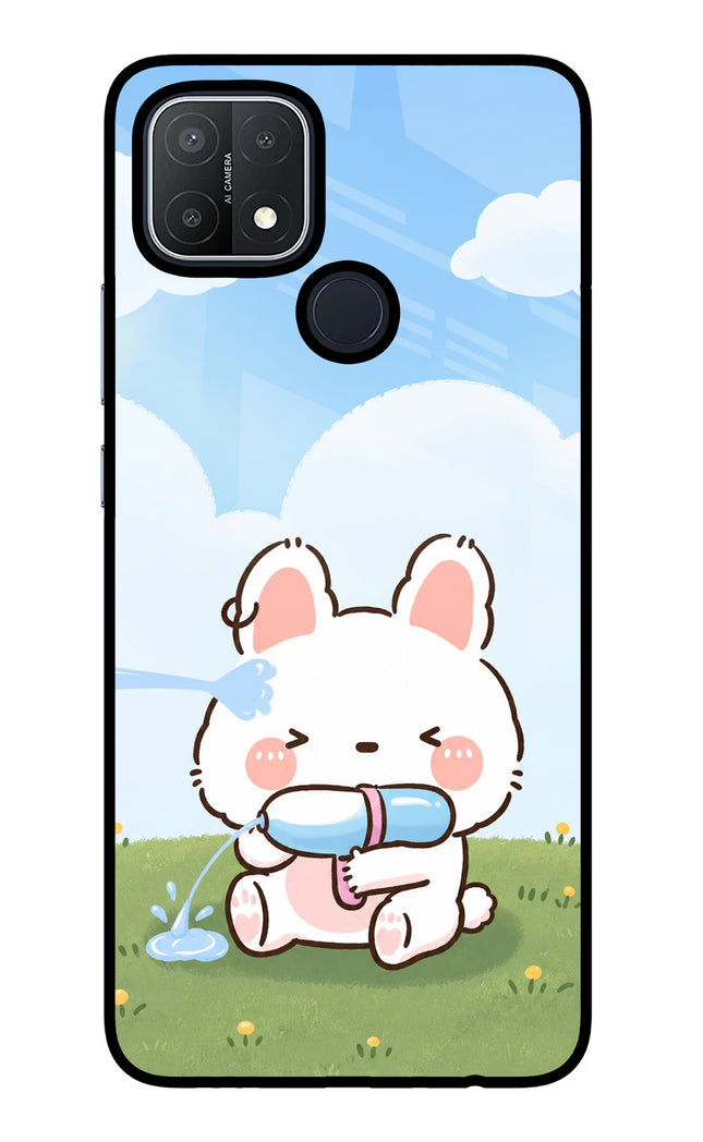 Bunny Treat Oppo A15/A15s Glass Case Back Cover by Casekaro