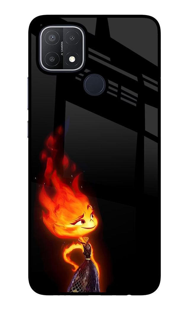 Ember Flame Oppo A15/A15s Glass Case Back Cover by Casekaro