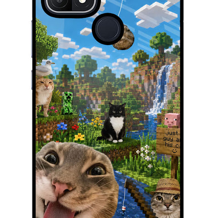 Minecraft Cat Chaos Oppo A15/A15s Glass Case