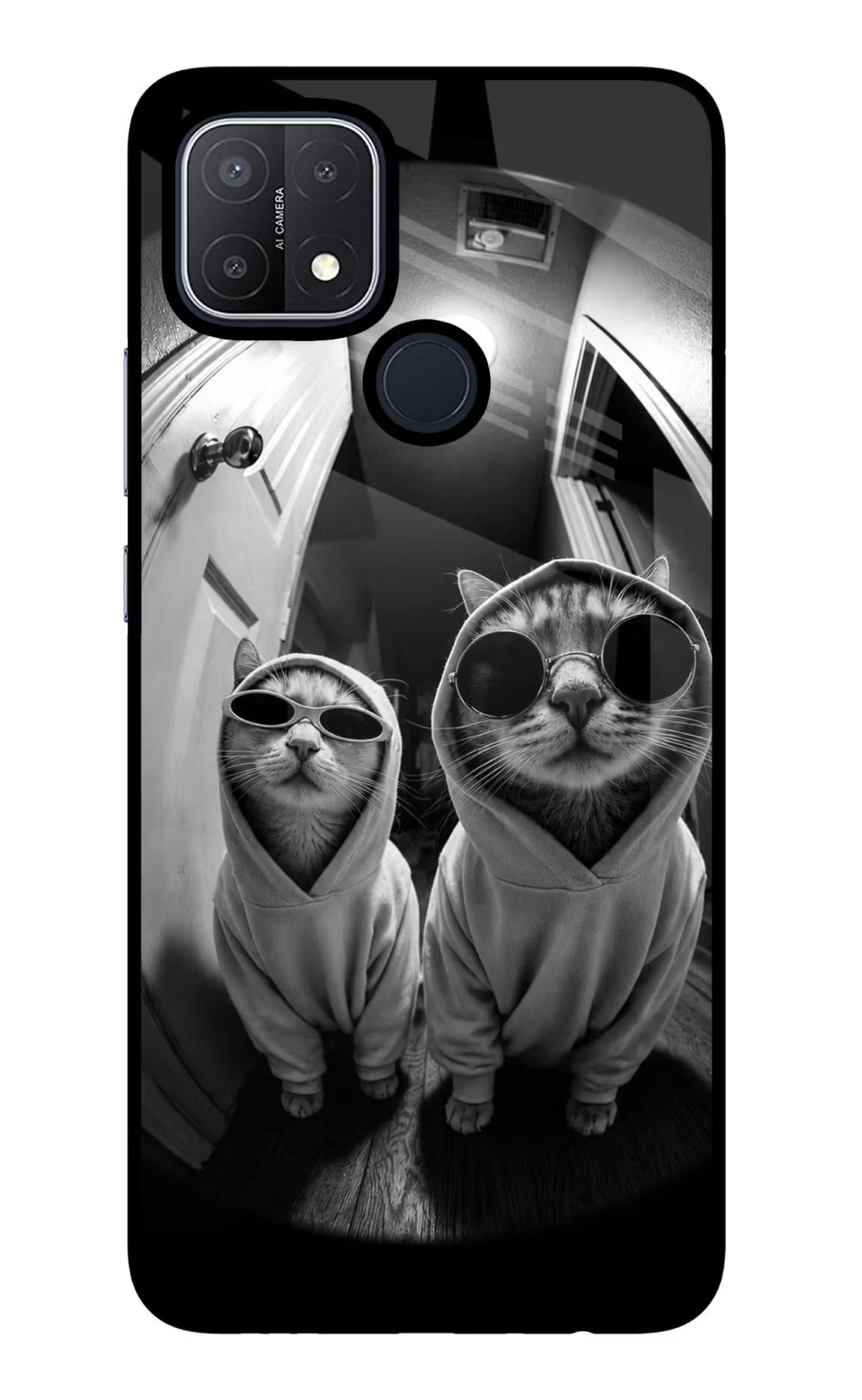 Hood Cats Oppo A15/A15s Glass Case