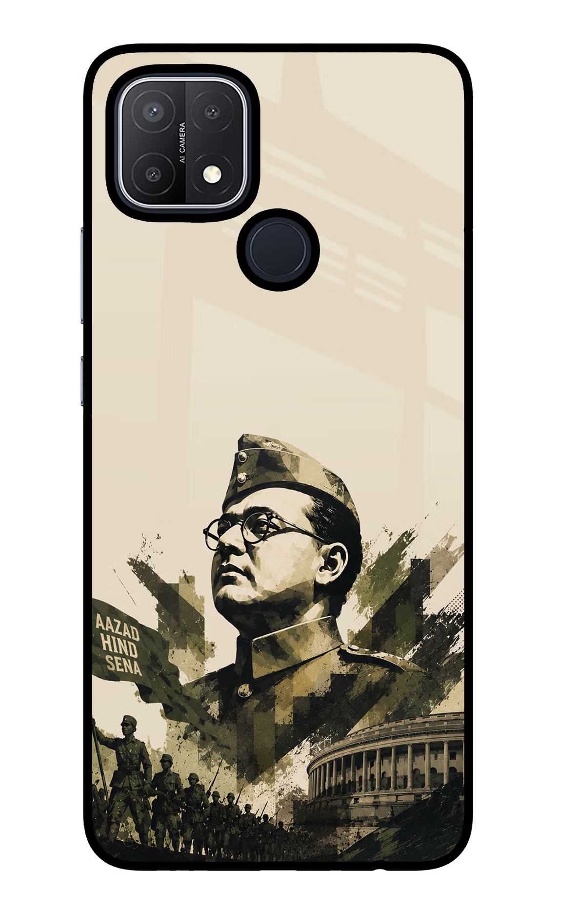 Netaji Rising Oppo A15/A15s Glass Case