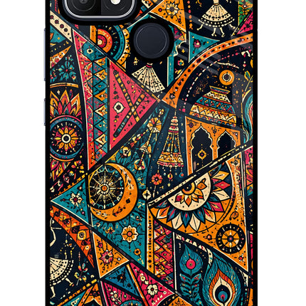 Folk Print Oppo A15/A15s Glass Case