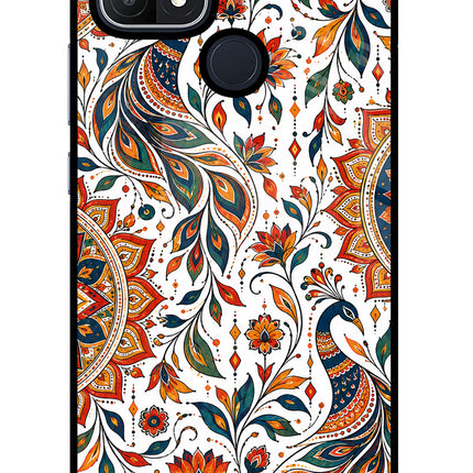White Mayura Oppo A15/A15s Glass Case