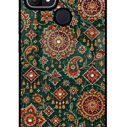 Green Pataka Oppo A15/A15s Glass Case