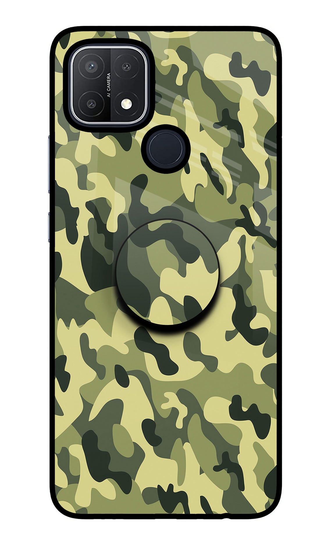 Camouflage Oppo A15/A15s Glass Case