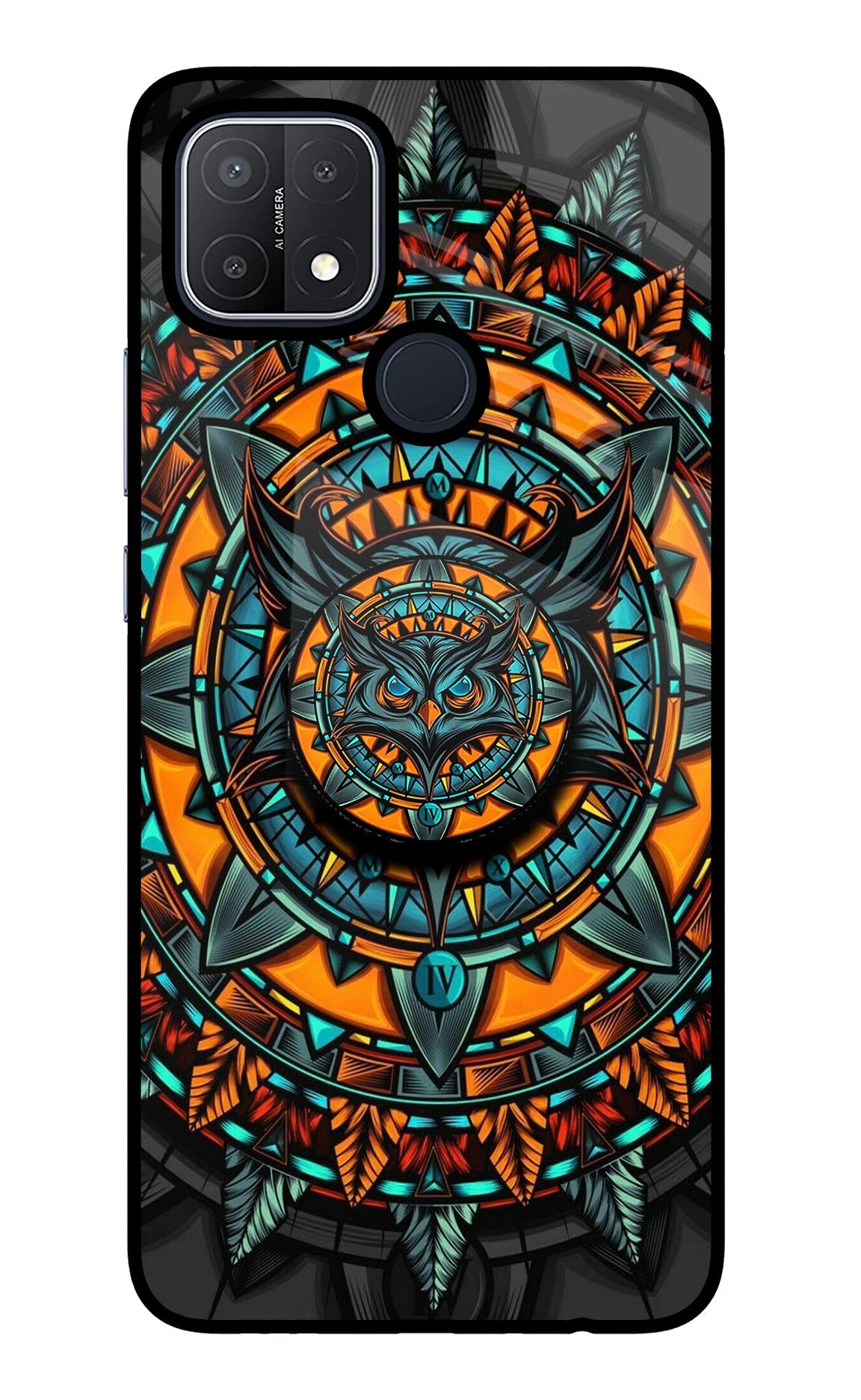 Angry Owl Oppo A15/A15s Glass Case