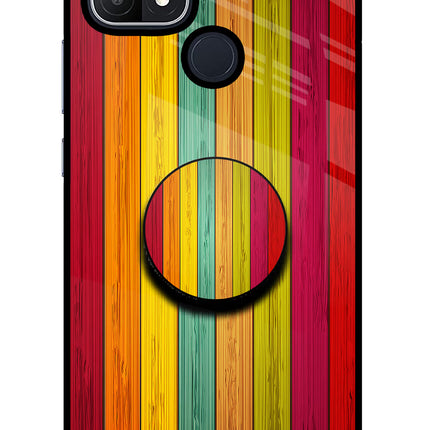 Multicolor Wooden Oppo A15/A15s Pop Case by Casekaro