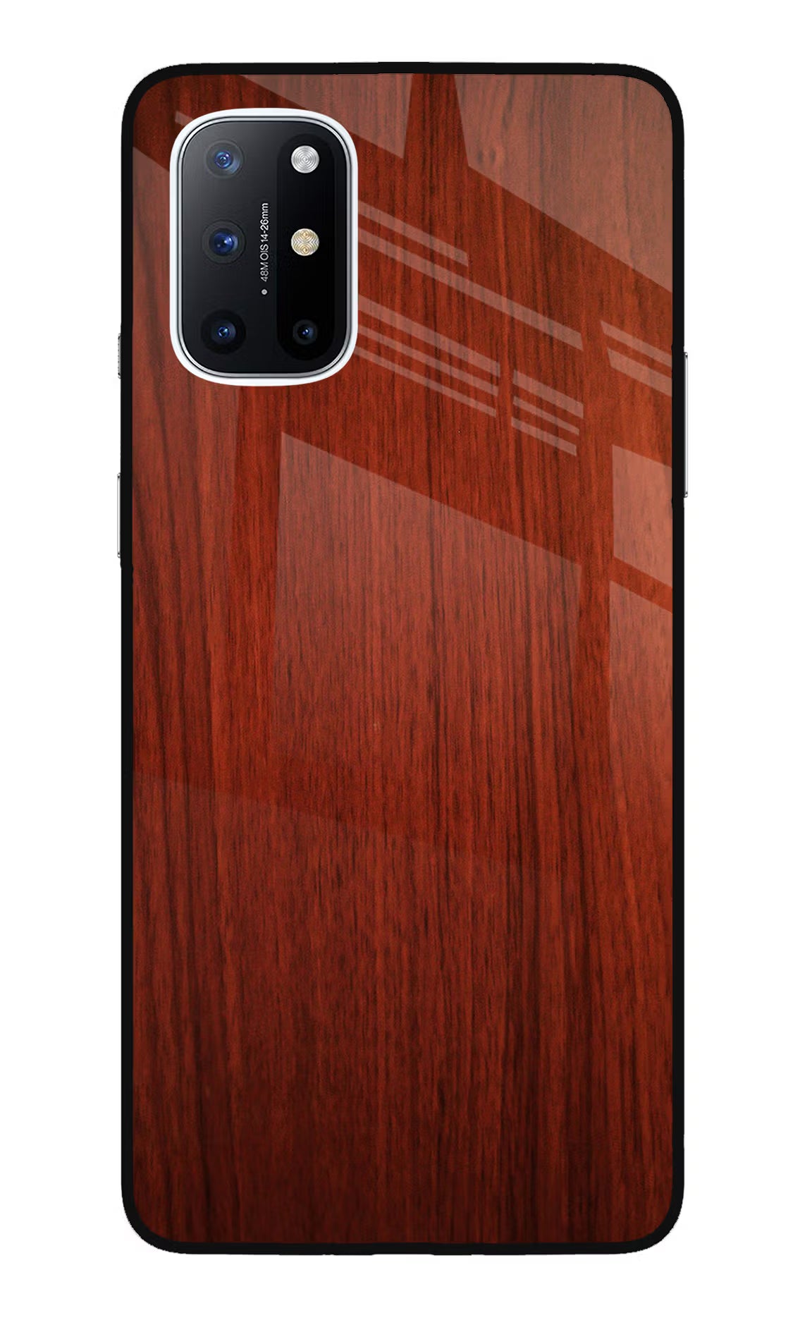 Wooden Plain Pattern Oneplus 8T Glass Case Back Cover by Casekaro